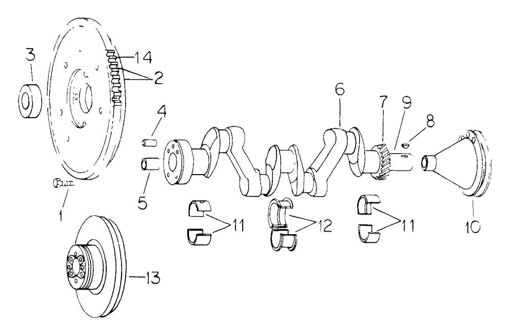 Crankshaft And Related Parts Diagram and Parts List for CUB185  Cub Cadet Lawn Tractor